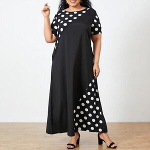 NWT Celmia Collection Polka Dot Maxi Dress Size 2XL